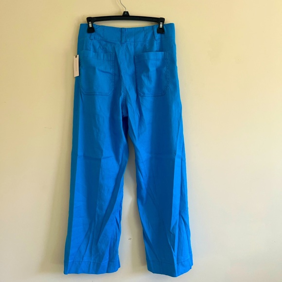 NWT Anthropologie Maeve The Colette Cropped Wide-Leg Pants Linen Sky Blue New - Picture 3 of 9